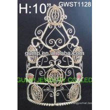 Grand coutume de citrouille d&#39;Halloween en gros couronne de toté de cristal personnalisée -GWST1128